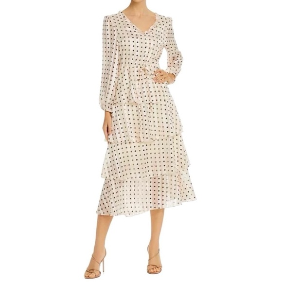 Tuckernuck Dresses & Skirts - Tuckernuck Ivory and Black Dot Midi Dress